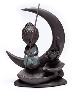 Stojánek na vonné kužely "Tekoucí dým" - Buddha s měsícem