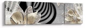 Obraz - 3D zlaté květy (170x50 cm)