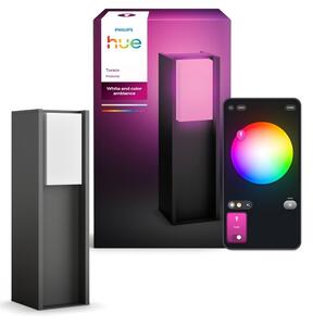 Zahradní sloupkové svítidlo 1x E27 2000–6500K antracitová IP44 Philips HUE White and Color Ambiance Turaco 8721103118455