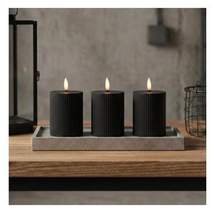 SADA 3x LED Svíčka BRILLO LED/2xAA 10 cm černá + dálkové ovládání