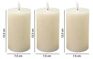 SADA 3x LED Svíčka BRILLO LED/3xAAA 12,5 cm krémová + dálkové ovládání