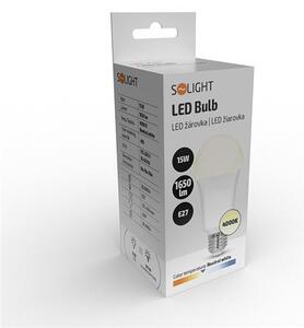 SOLIGHT LED žárovka klasický tvar A65 15W, E27, 4000K, 220°, 1650lm