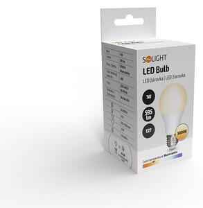 SOLIGHT SMD LED žárovka klasický tvar A60 7W, E27, 3000K, 270°, 595lm