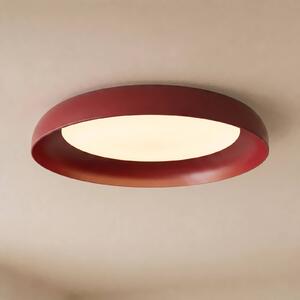Lindby LED stropní svítidlo Florie, červené, kov, Ø 40 cm, Červená, Obývací pokoj / jídelna, Plast, Moderní