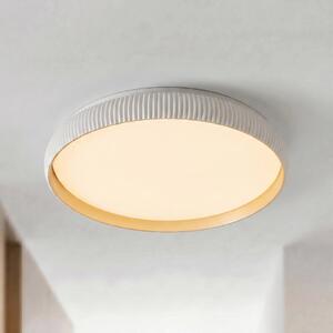 Lindby LED stropní svítidlo Jovian, bílé, Ø 40 cm, stmívatelné, stmívatelný, Bílá / opál, Obývací pokoj / jídelna, Plast, Moderní