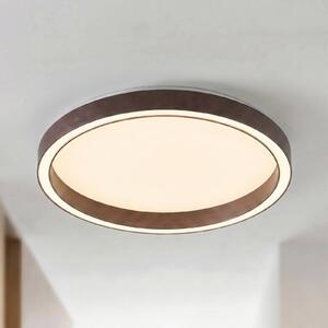 Lucande LED stropní svítidlo Rotundo, Ø 40 cm, hnědé, stmívatelné, stmívatelný, Hnědá / rez, Obývací pokoj / jídelna, Plast, Moderní