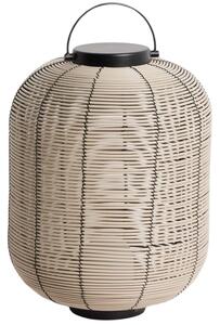 Kave Home Béžová zahradní LED lampa z umělého ratanu Saranella 37 cm