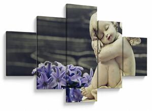 Obraz andílka s květinou (125x70 cm)