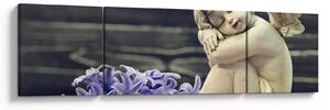 Obraz andílka s květinou (170x50 cm)