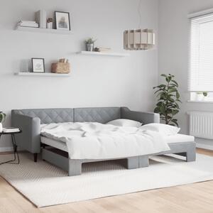 Válenda s přistýlkou a světle šedá 100 x 190 cm textil 3197503