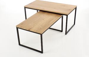 Set konferenčních stolků s dubovou deskou NOIRBLAND
