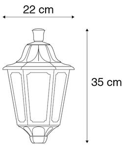 Klasická venkovní nástěnná lampa černá IP55 - Lessie