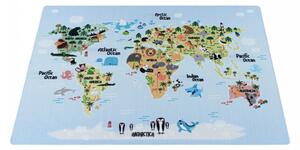 Dětský kusový koberec Play 2917 blue - mapa světa 140x200 cm