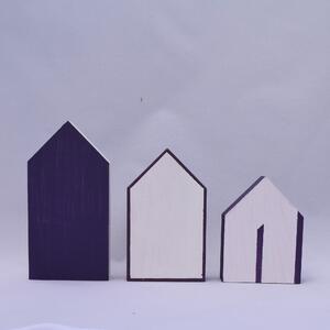 Fialové domečky - domečky (Dřevo)