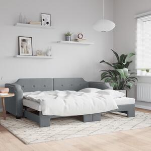 Válenda s přistýlkou světle šedá 90 x 190 cm textil 3197644