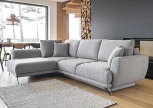 Rohová sedací souprava Lada, levá, sv. šedá (Gusto 86)
