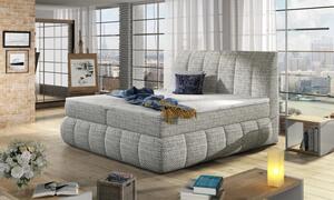 Postel Boxspring Vincenzia 200x180, šedá (pytlovina - bvi 01)