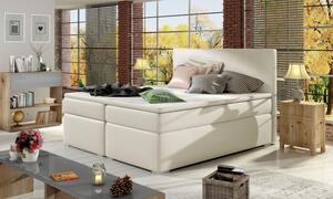 Postel Boxspring Divalia 200x180, krémová (koženka - bd 07)