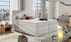 Postel Boxspring Boleria 180x200, bílá (koženka - bb 06)