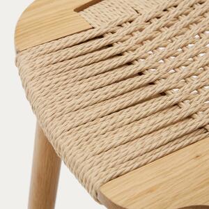 Dubová barová židle s výpletem Kave Home Enit 65 cm