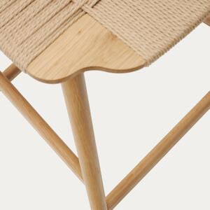 Dubová barová židle s výpletem Kave Home Enit 65 cm