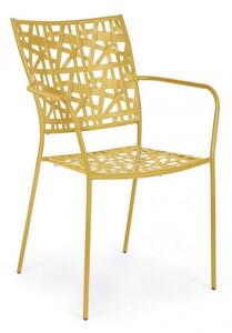 BIZZOTTO Zahradní kovová jídelní židle KELSIE žlutá 0802882
