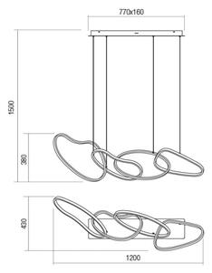 Redo 01-2594 - LED Stmívatelný lustr na lanku BIAS LED/87,4W/230V 3000K bílá