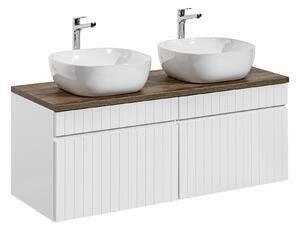 Comad Koupelnová skříňka s deskovými umyvadly set Iconic White 120 bílá/dub santa fe