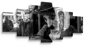 Obraz - Charles Chaplin v Praze (210x100 cm)