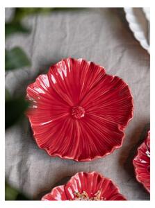 Keramický servírovací talíř Blomster Red 15 cm Storefactory Scandinavia
