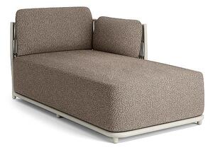 Jati Kebon Relaxační díl levostranný Cala, Jati Kebon, rám hliník barva dune mat, pásový výplet barva linen, bez sedáků