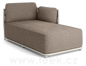 Jati Kebon Relaxační díl levostranný Cala, Jati Kebon, rám hliník barva dune mat, pásový výplet barva linen, bez sedáků