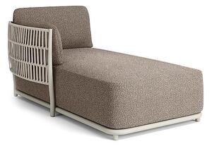 Jati Kebon Relaxační díl pravostranný Cala, Jati Kebon, rám hliník barva dune mat, pásový výplet barva linen, bez sedáků
