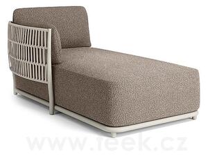 Jati Kebon Relaxační díl pravostranný Cala, Jati Kebon, rám hliník barva dune mat, pásový výplet barva linen, bez sedáků