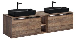 Comad Koupelnová skříňka s deskovými umyvadly set Santa Fe Oak 180 dub santa fe vintage