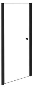 Besco Jednokřídlé sprchové dveře SINCO BLACK 80x195 (90x195) pro instalaci do niky - bez vaničky Rozměry (cm): šířka: 80
