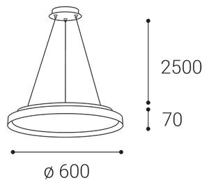 Led2 Závěsné LED svítidlo MOON, 60W, ø 60 cm, 2700-4000K Stmívání a řízení: TRIAC