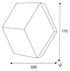 Led2 Nástěnné LED svítidlo HEXO, 5W, v. 17,5 cm, CCT 2700-4000K Barva: Černá, Stmívání a řízení: ON/OFF