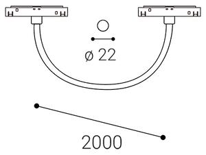 Led2 Lištové LED svítidlo MAG HOSE, 32W, d. 200 cm, 48V Teplota světla: 3000K, Stmívání a řízení: ON/OFF