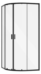 Besco Čtvrtkruhový sprchový kout ZARYA BLACK HR 80x80 (90x90), výška 190 cm - bez vaničky Rozměry (cm): 80x80