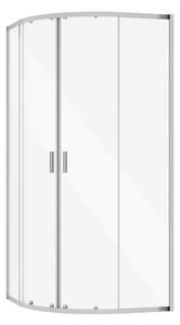 Besco Čtvrtkruhový sprchový kout ZARYA CHROM HR 80x80 (90x90), výška 190 cm - bez vaničky Rozměry (cm): 80x80
