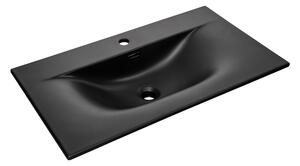 Comad Nábytkové keramické umyvadlo SKY 1 BLACK MATT 80 DP, 81x46 cm, černá matná