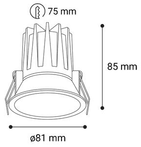 Led2 Zápustné LED svítidlo NINO M, 9W, ø 81 mm, CCT, IP54 Barva: Černá, Teplota světla: CCT 3000K/3500K/4000K, Stmívání a řízení: ON/OFF