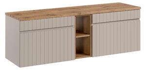 Comad Koupelnová skříňka pod deskové umyvadlo set Iconic Cashmere 140 kašmír/dub coast evoke