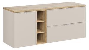 Comad Koupelnová skříňka pod deskové umyvadlo set Bella Cashmere 140 kašmír/dub artisan