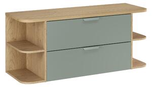 Comad Koupelnová skříňka pod deskové umyvadlo set Aster Green II. 120 zelená/dub cremona