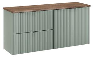 Comad Koupelnová skříňka pod deskové umyvadlo set Line Reed Green 120 zelená/dub cassela