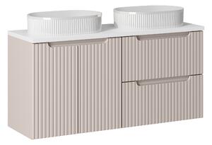 Comad Koupelnová skříňka s deskovými umyvadly set Nova Cashmere 120 kašmír/bílá
