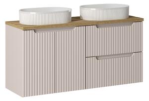 Comad Koupelnová skříňka s deskovými umyvadly set Nova Cashmere 120 kašmír/dub coast evoke