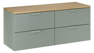 Comad Koupelnová skříňka pod deskové umyvadlo set Aster Green 120 zelená/dub cremona